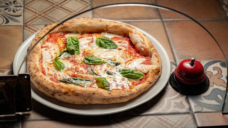 Classic Margherita pizza with fresh basil