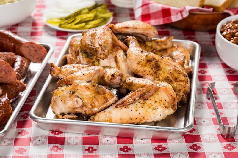 BBQ chicken pizza with caramelized onions