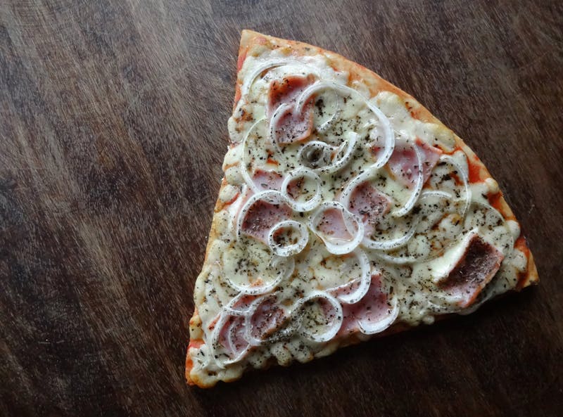 Hawaiian pizza with pineapple and ham