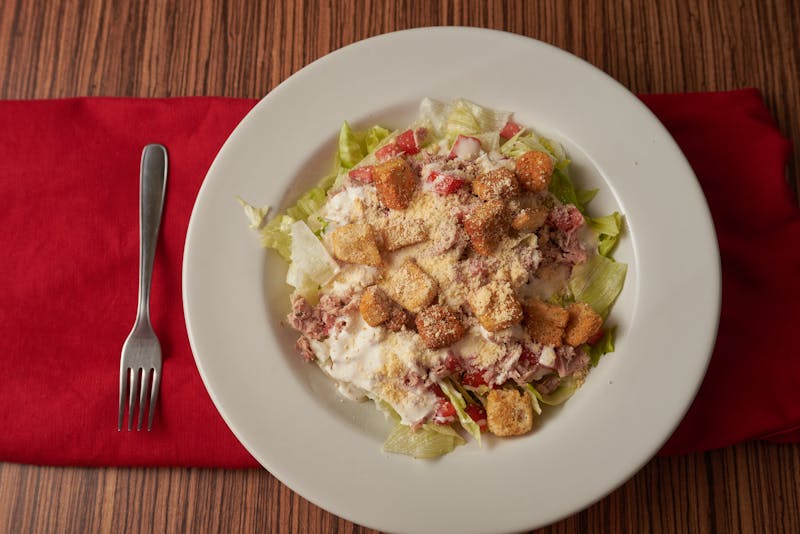 Fresh Caesar salad with croutons