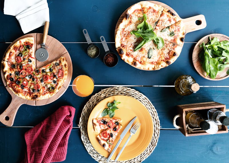 Jet's Pizza kitchen interior with warm lighting